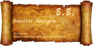 Bandler Benigna névjegykártya